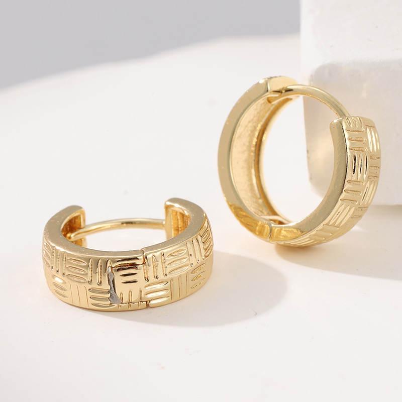 Small Golden-Colored Hoop Earrings for Women, Bohemian Style